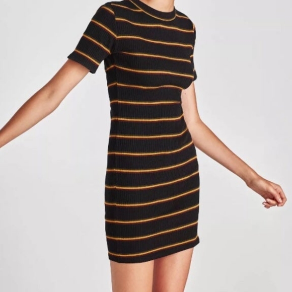 ZARA Striped Mini Dress - Picture 1 of 5